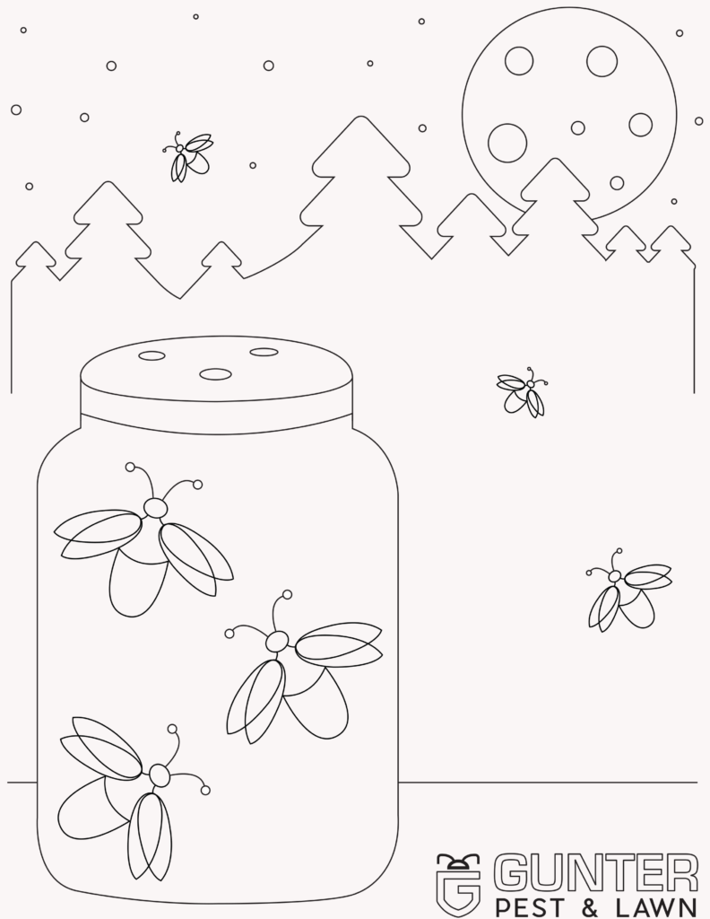 These Printable Coloring Book Pages for Kids really shine when it's lightning bugs.